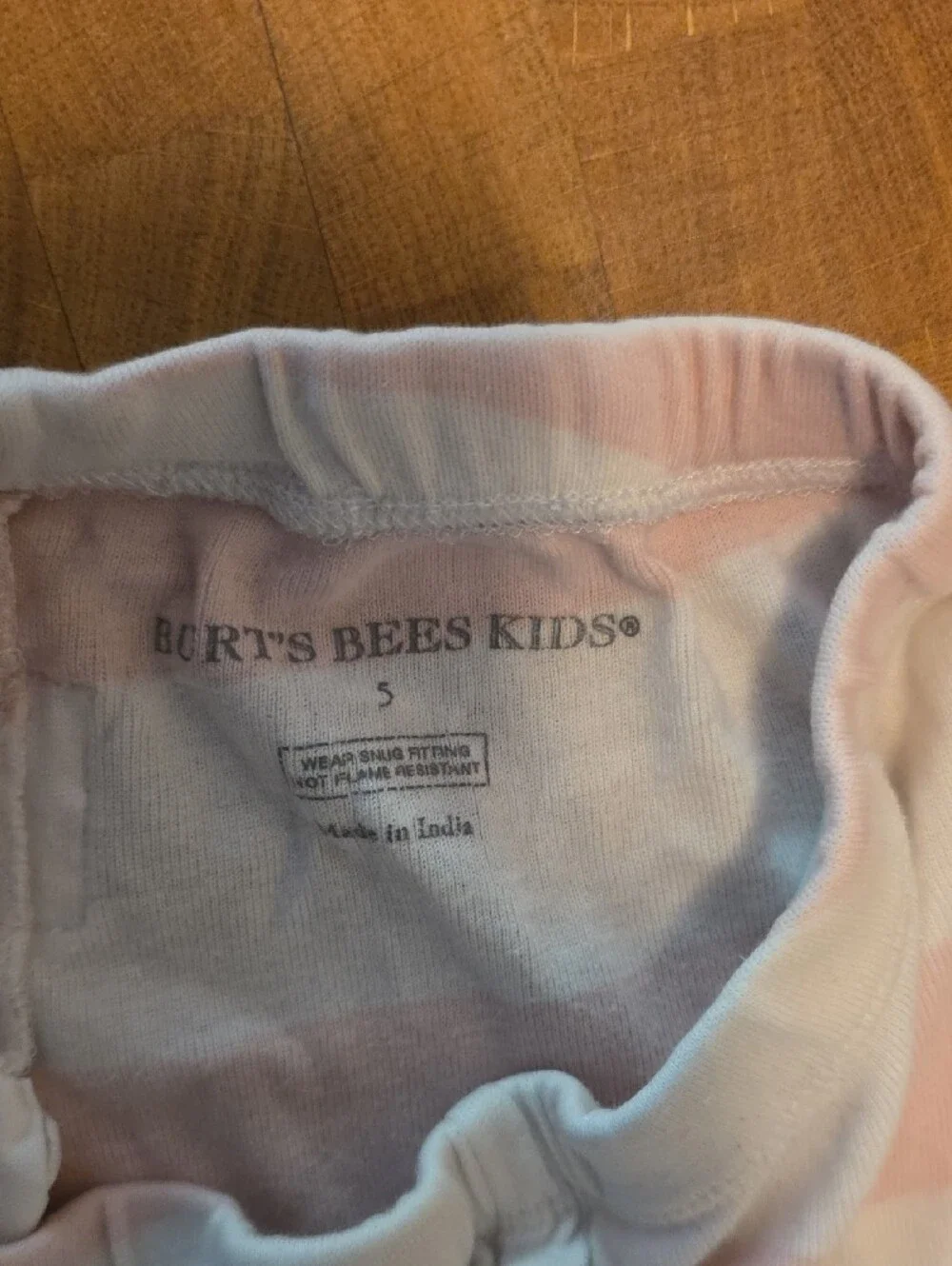 Burt's Bees Pink and White Striped Kids Pajama Bottoms